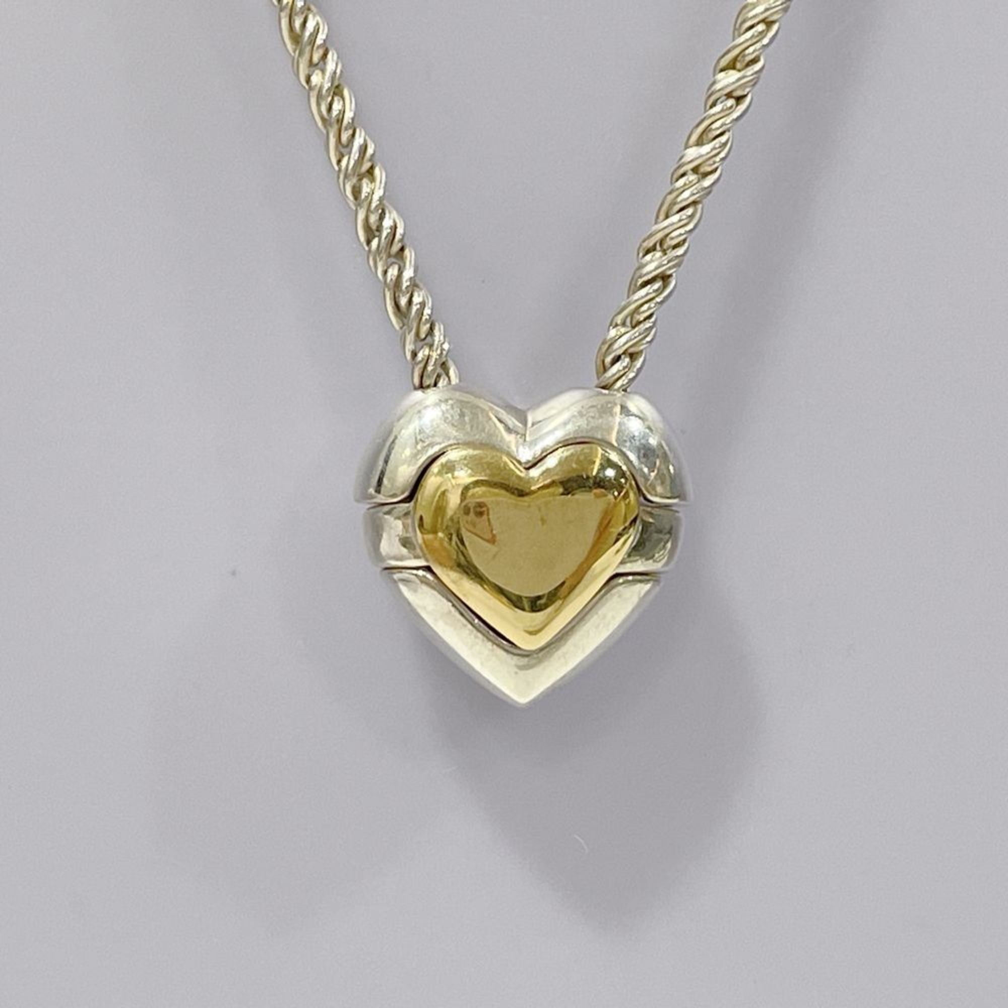 TIFFANY&Co. Tiffany Silver 925 K18YG Necklace Vintage Puzzle Heart Combi Women's 20478697