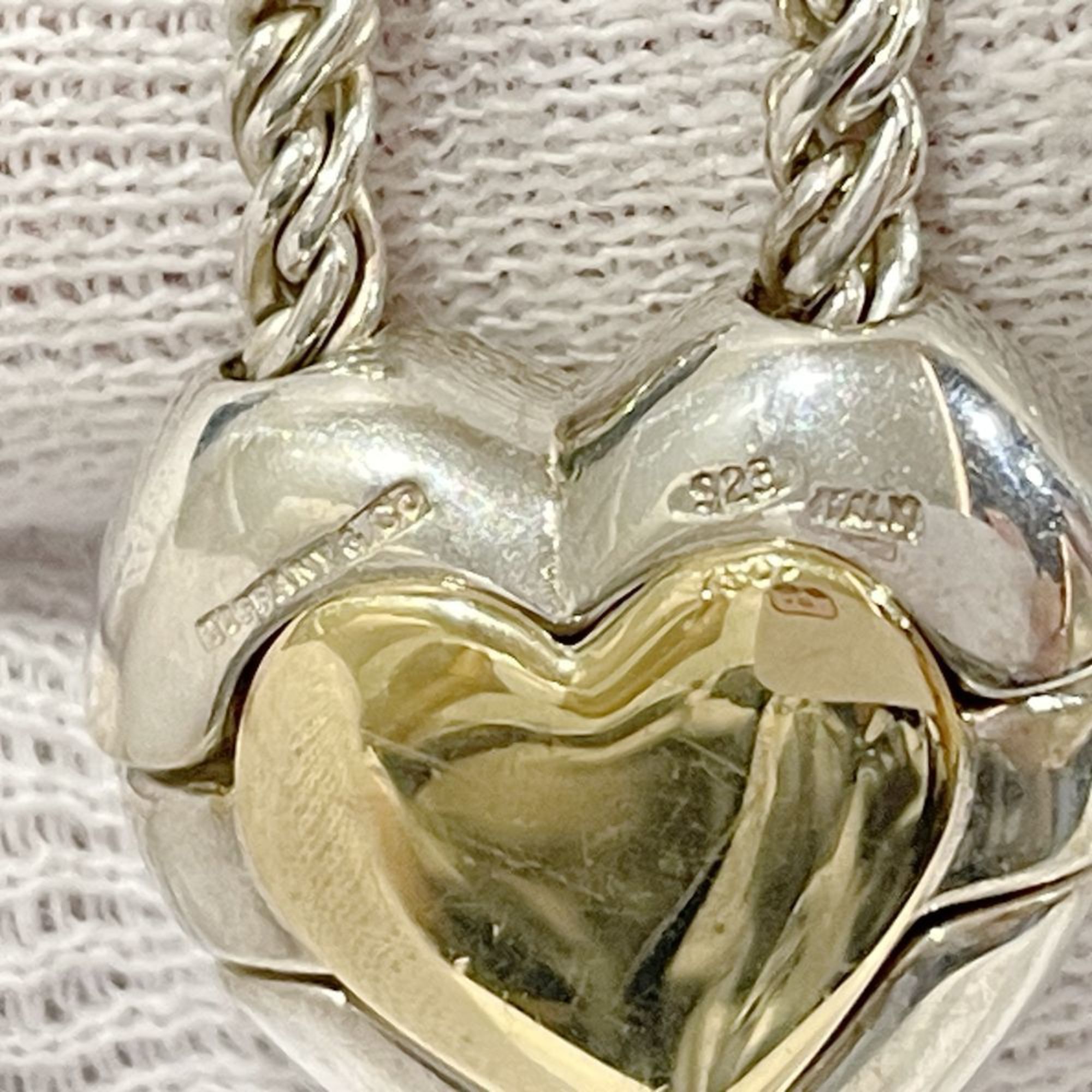 TIFFANY&Co. Tiffany Silver 925 K18YG Necklace Vintage Puzzle Heart Combi Women's 20478697