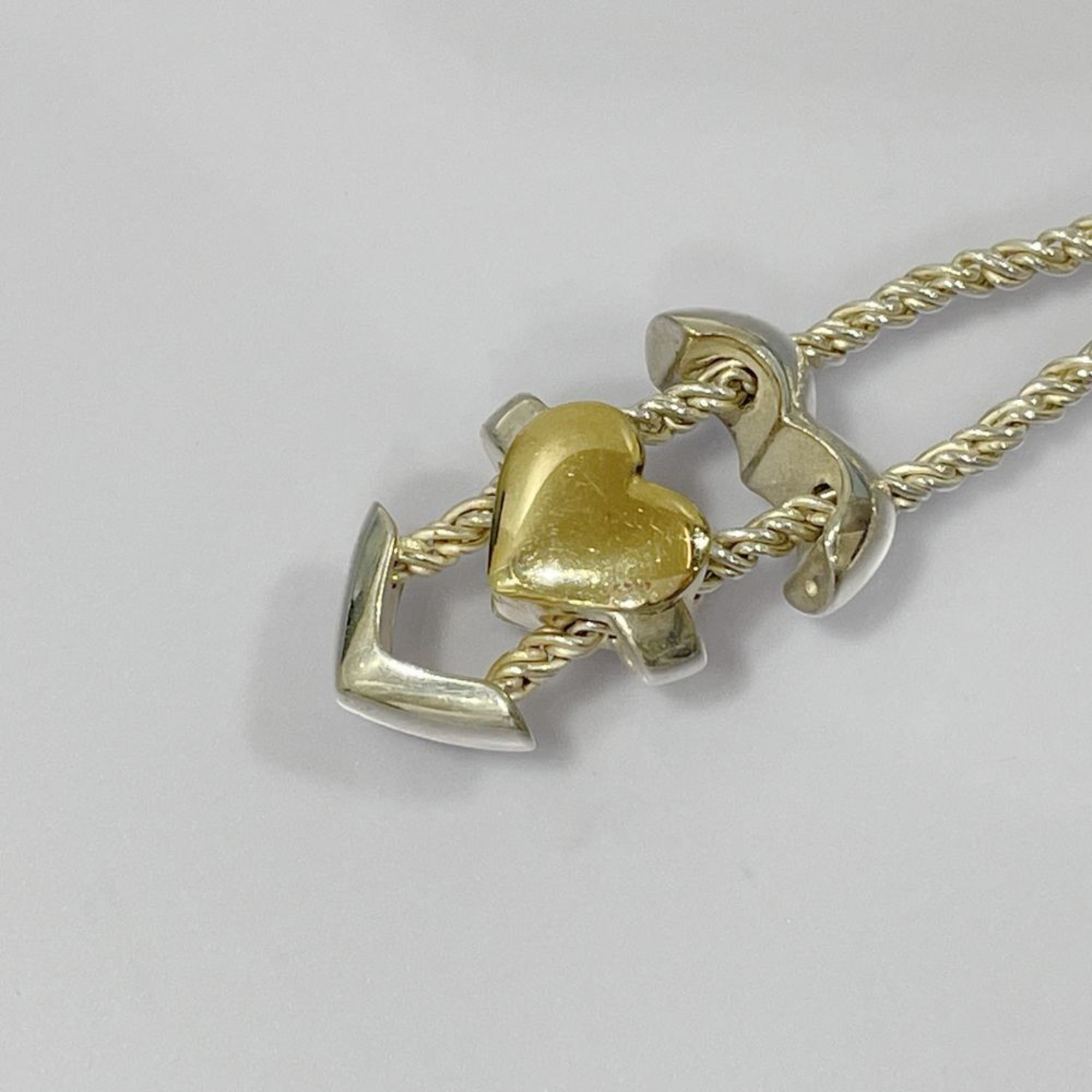 TIFFANY&Co. Tiffany Silver 925 K18YG Necklace Vintage Puzzle Heart Combi Women's 20478697