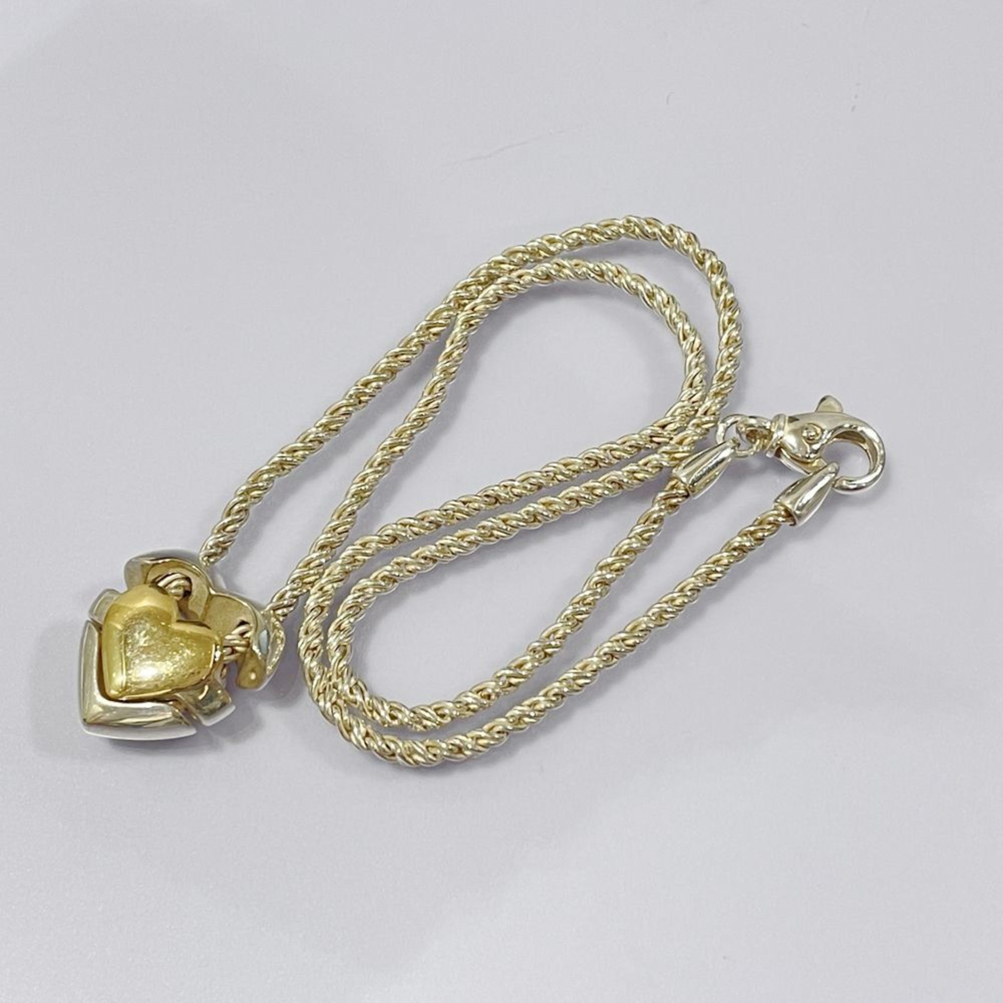 TIFFANY&Co. Tiffany Silver 925 K18YG Necklace Vintage Puzzle Heart Combi Women's 20478697