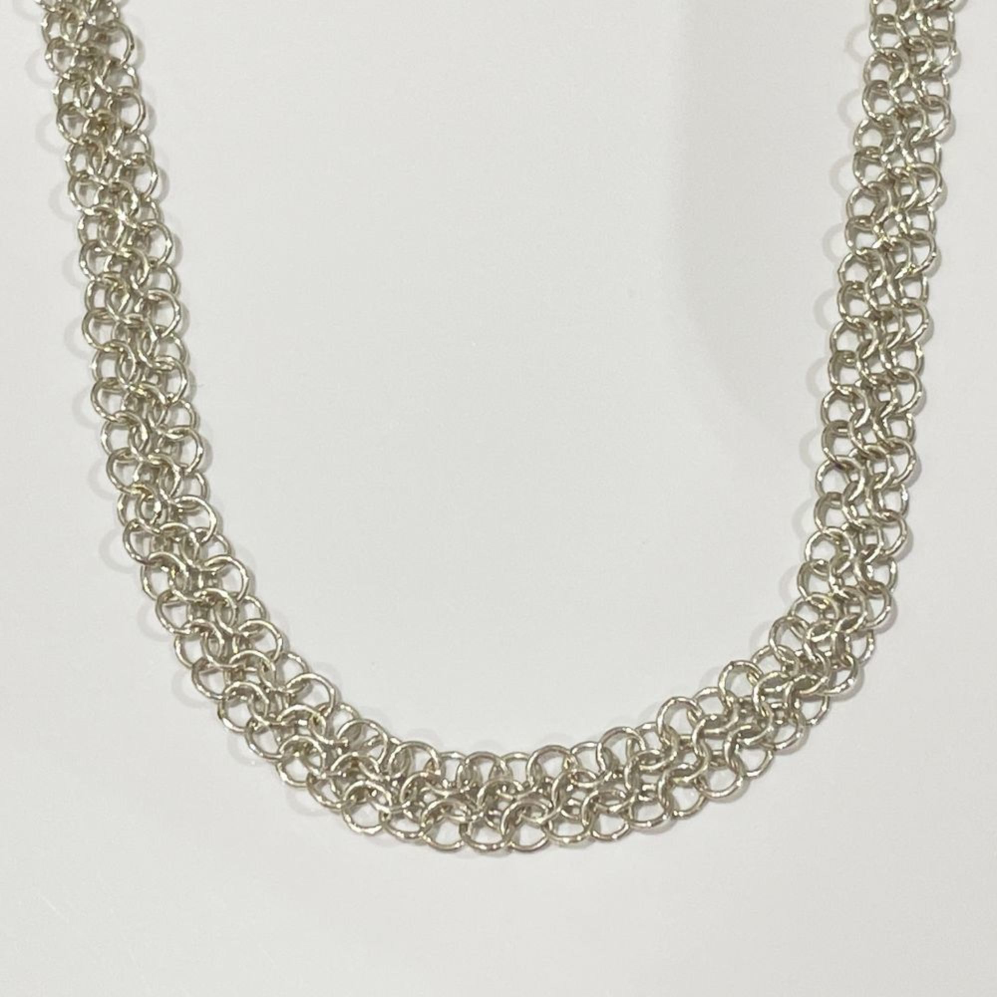 TIFFANY&Co. Tiffany Sterling Silver Necklace Elsa Peretti Mesh Chain Long Vintage Women's 20481896