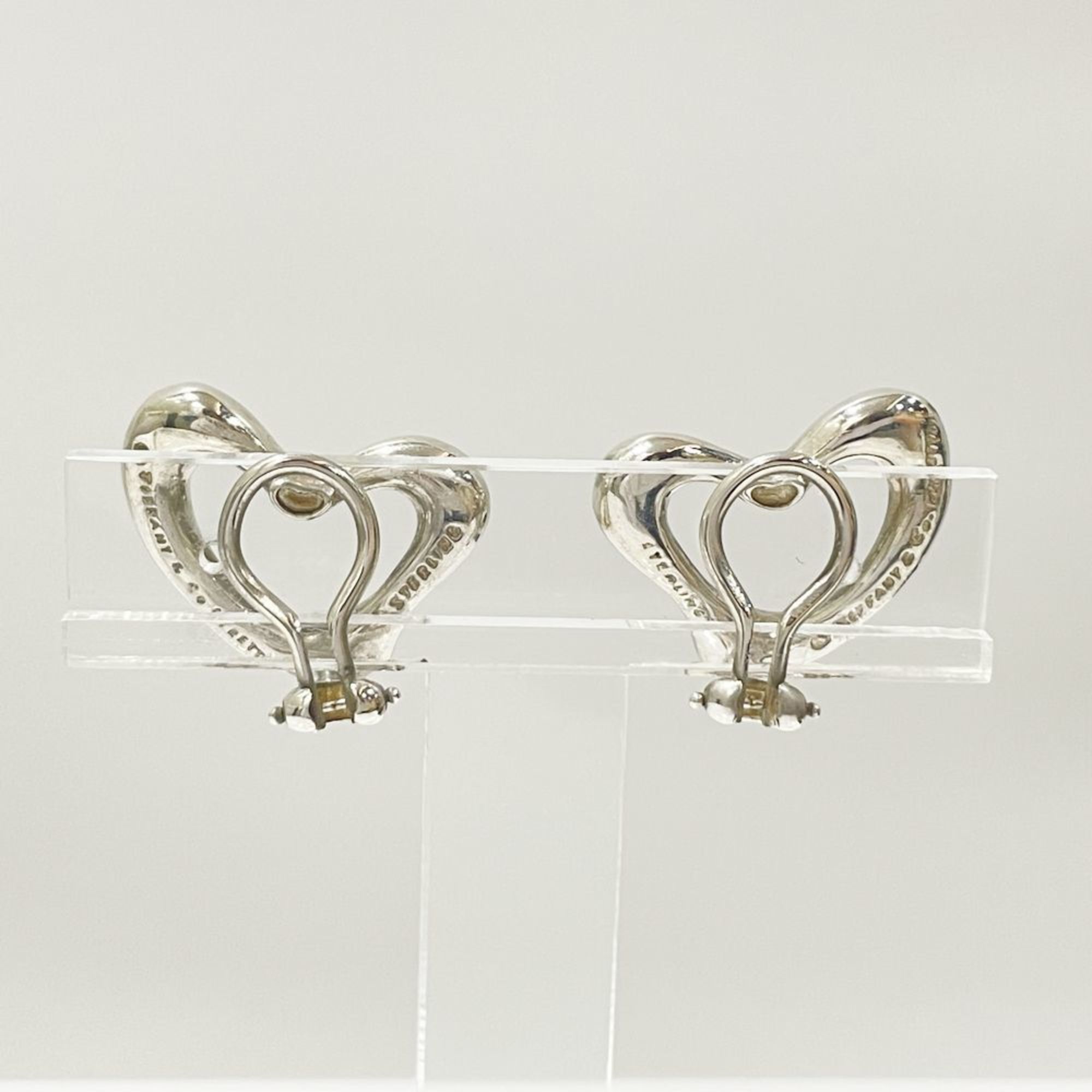 TIFFANY&Co. Tiffany Sterling Silver Earrings Elsa Peretti Open Heart Vintage Women's 20489702