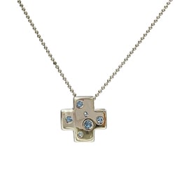 YVES SAINT LAURENT Yves Saint Laurent Metal Necklace Cross Motif Color Stone Vintage Women's 20485686