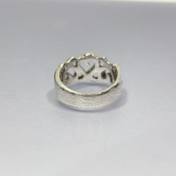 TIFFANY&Co. Tiffany Silver 925 Ring Triple Loving Heart Women's 20484967