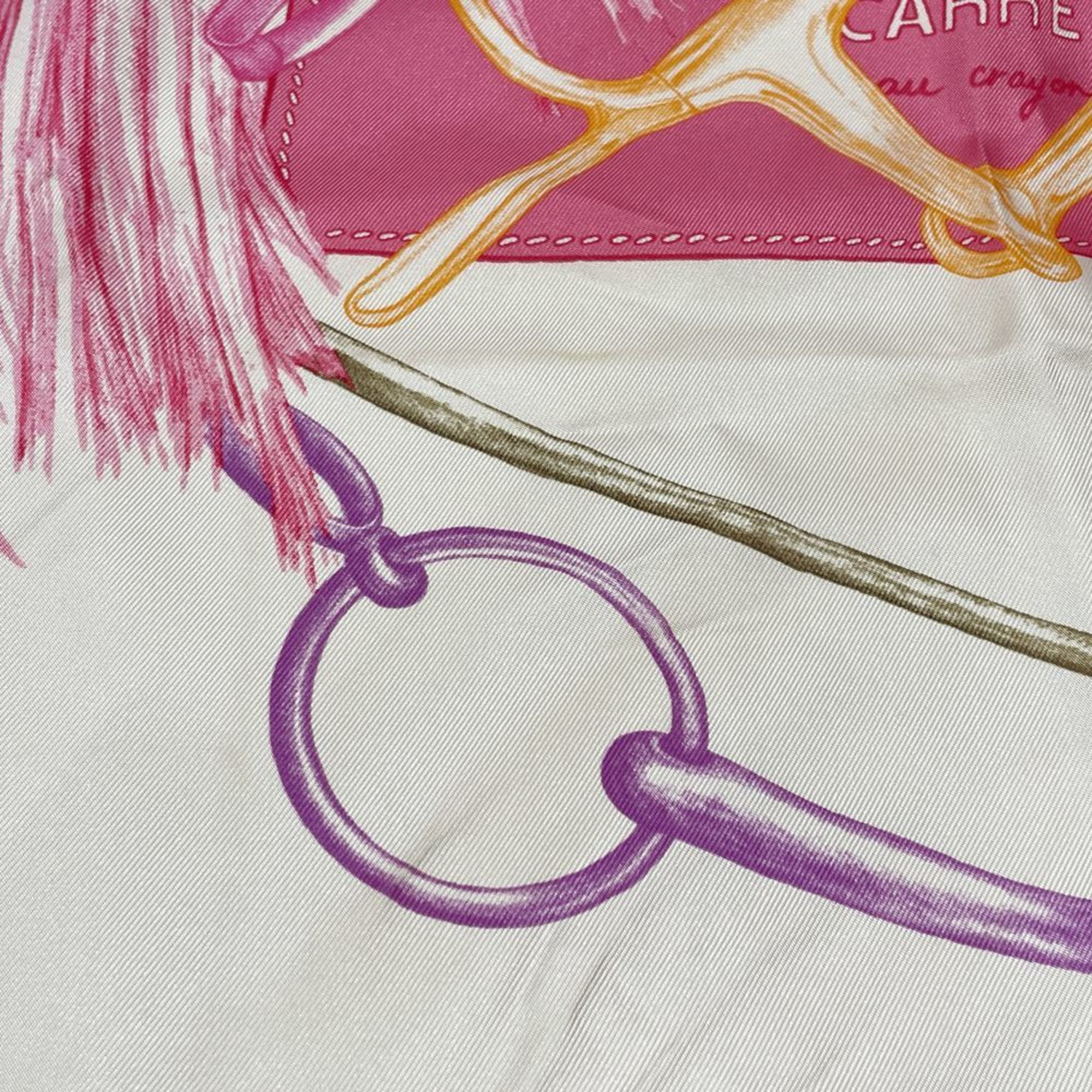 HERMES Hermes Scarf Carre 90 Projets Carres au Crayon Project O Men's Women's Pink 20496580