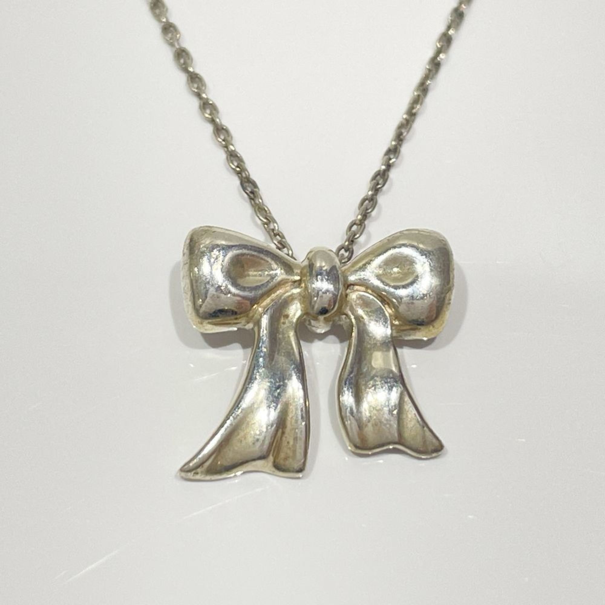 TIFFANY&Co. Tiffany Silver 925 Necklace Elsa Peretti Ribbon Women's 20477237