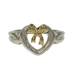 TIFFANY&Co. Tiffany Silver 925 K18YG Ring Heart Ribbon Women's x Gold 20480593