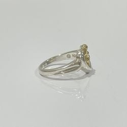 TIFFANY&Co. Tiffany Silver 925 K18YG Ring Heart Ribbon Women's x Gold 20480593