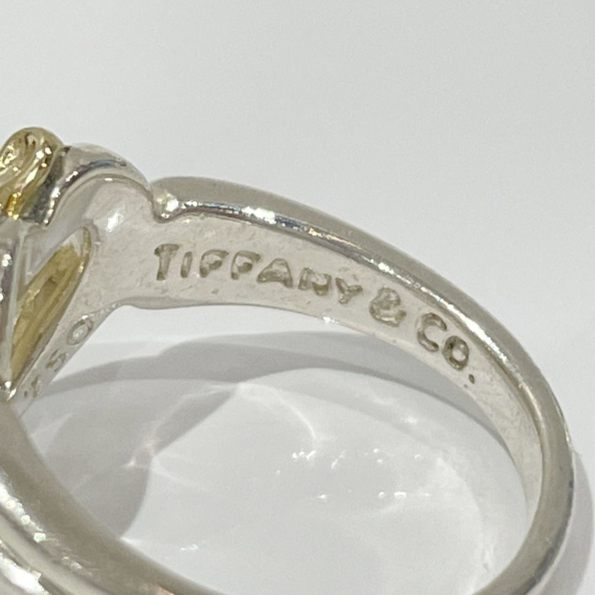 TIFFANY&Co. Tiffany Silver 925 K18YG Ring Heart Ribbon Women's x Gold 20480593