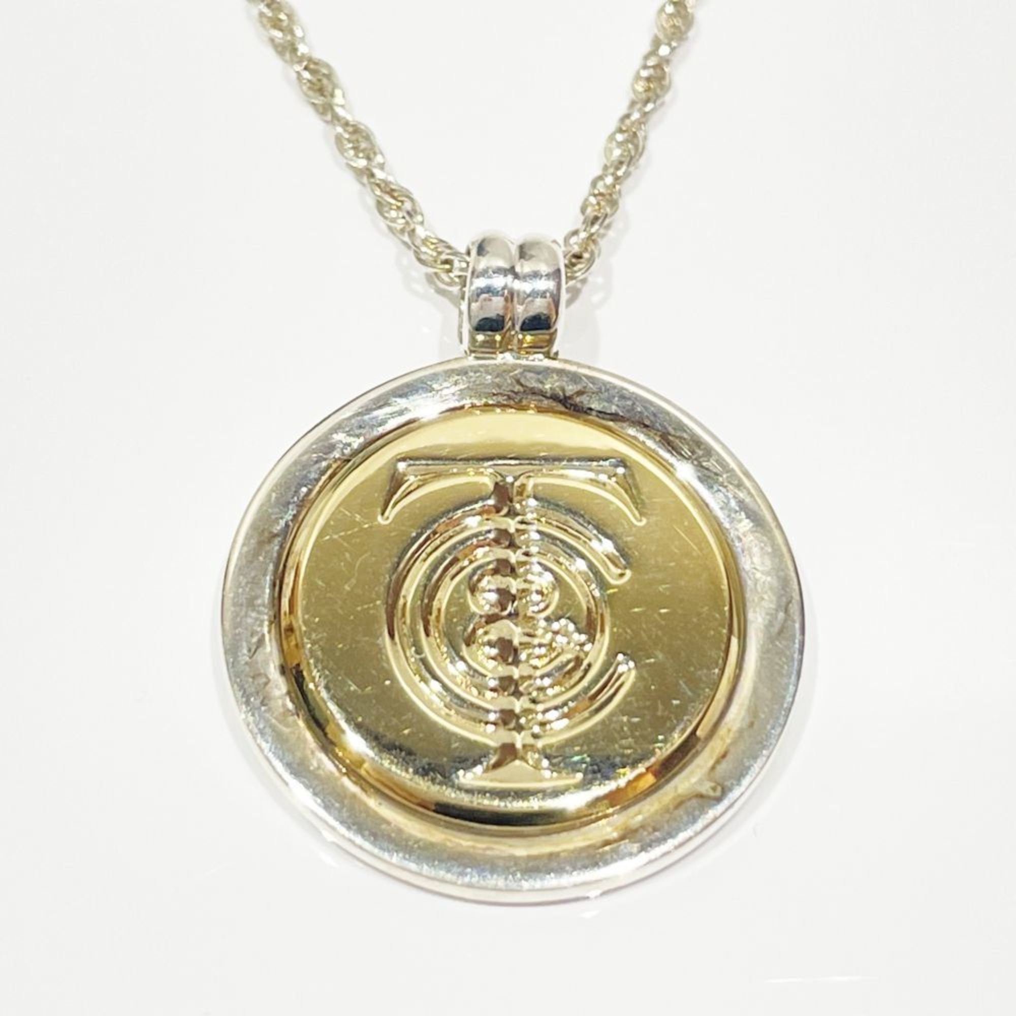 TIFFANY&Co. Tiffany Silver 925 K18YG Necklace T&C Logo Coin Combination *Non-genuine Chain Women's x Gold 20475735