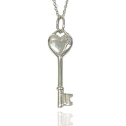 TIFFANY&Co. Tiffany Silver 925 Diamond Necklace Heart Key Mini 1P Women's 20480580