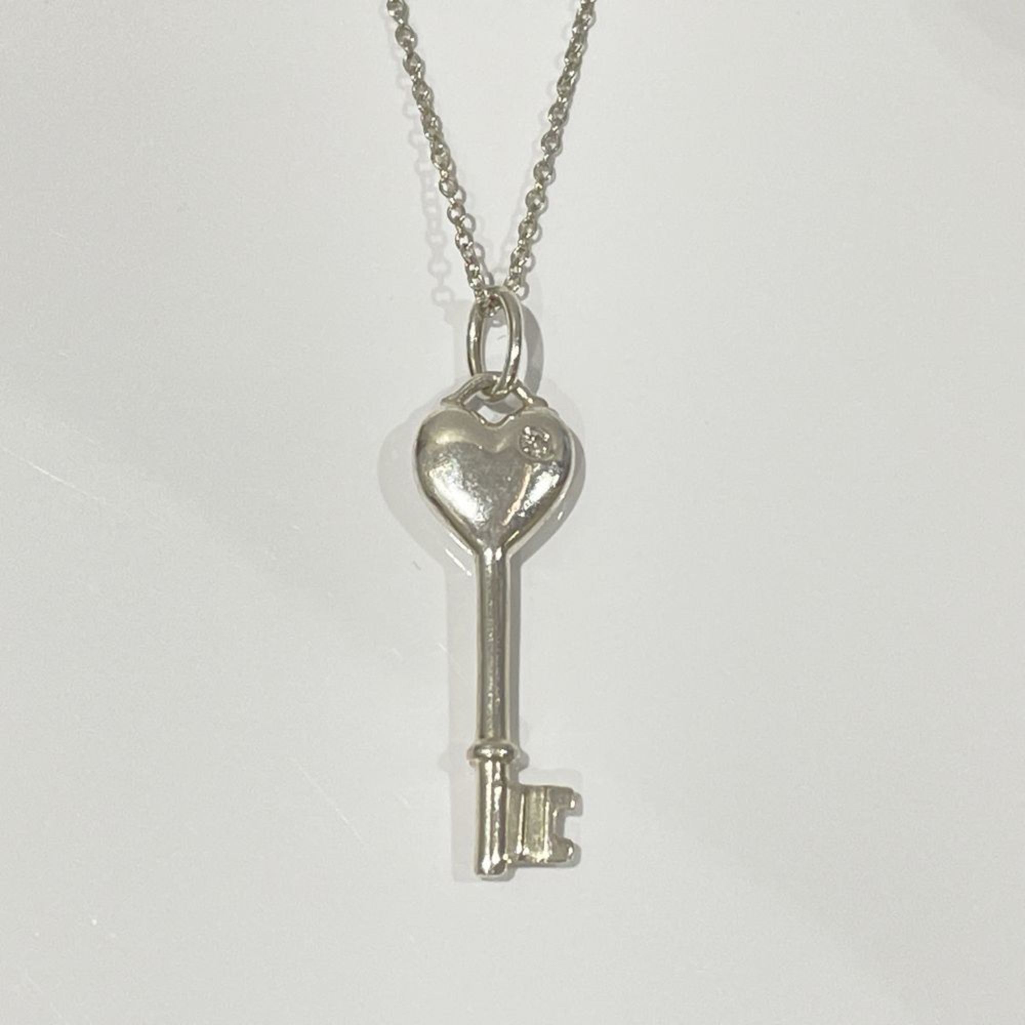 TIFFANY&Co. Tiffany Silver 925 Diamond Necklace Heart Key Mini 1P Women's 20480580