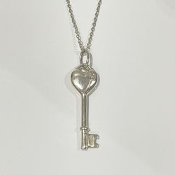 TIFFANY&Co. Tiffany Silver 925 Diamond Necklace Heart Key Mini 1P Women's 20480580