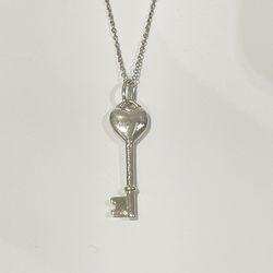 TIFFANY&Co. Tiffany Silver 925 Diamond Necklace Heart Key Mini 1P Women's 20480580