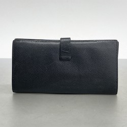 Hermes Long Wallet Bearn Veau Epsom Black □I Engraved Men's Women's