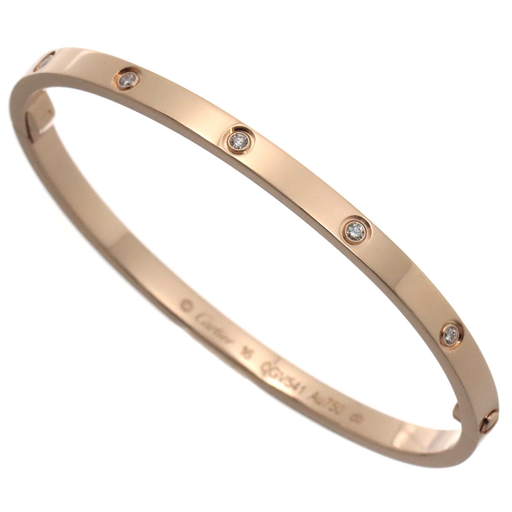 Cartier Love Bracelet SM Full Diamond 10P #16 K18 PG 750 Bangle