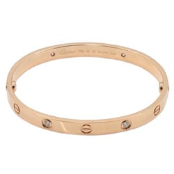 Cartier Love Bracelet #18 Half Diamond 4P K18 PG Pink Gold 750 Bangle