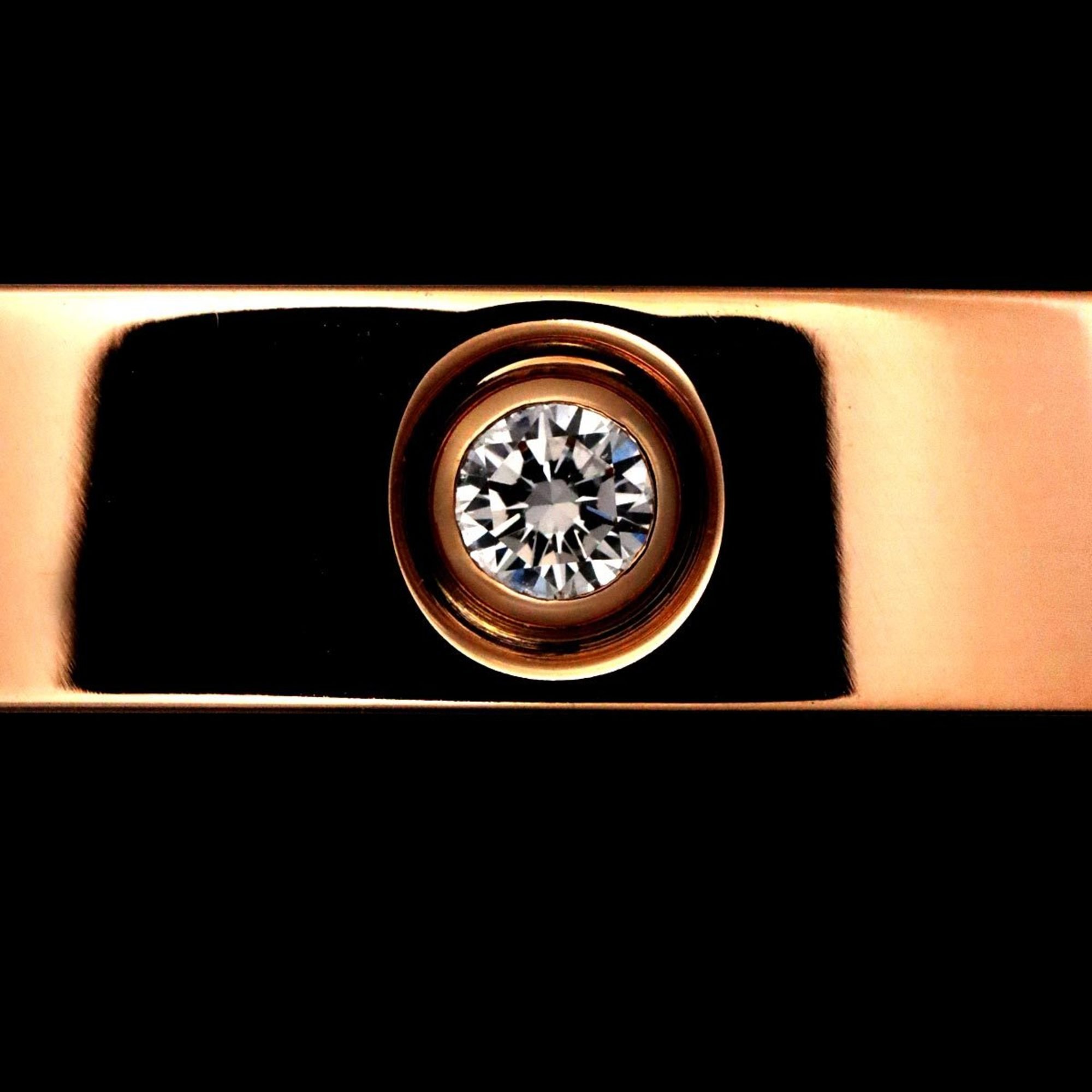 Cartier Love Bracelet #18 Half Diamond 4P K18 PG Pink Gold 750 Bangle