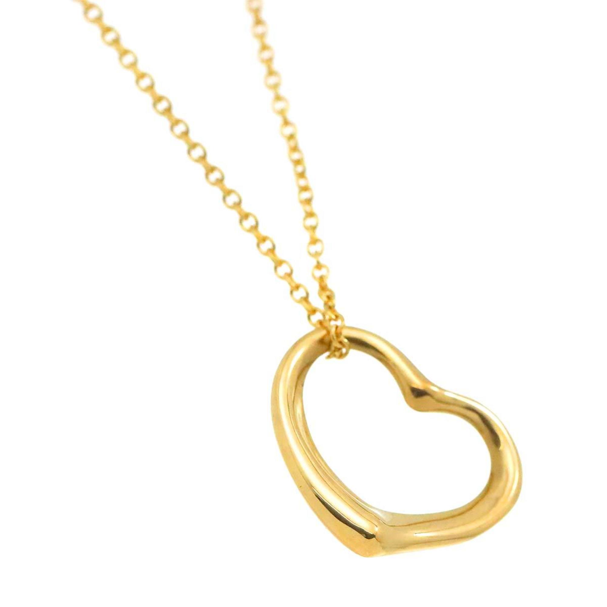 Tiffany & Co. Heart 15mm Necklace 41cm K18 YG Yellow Gold 750 Open