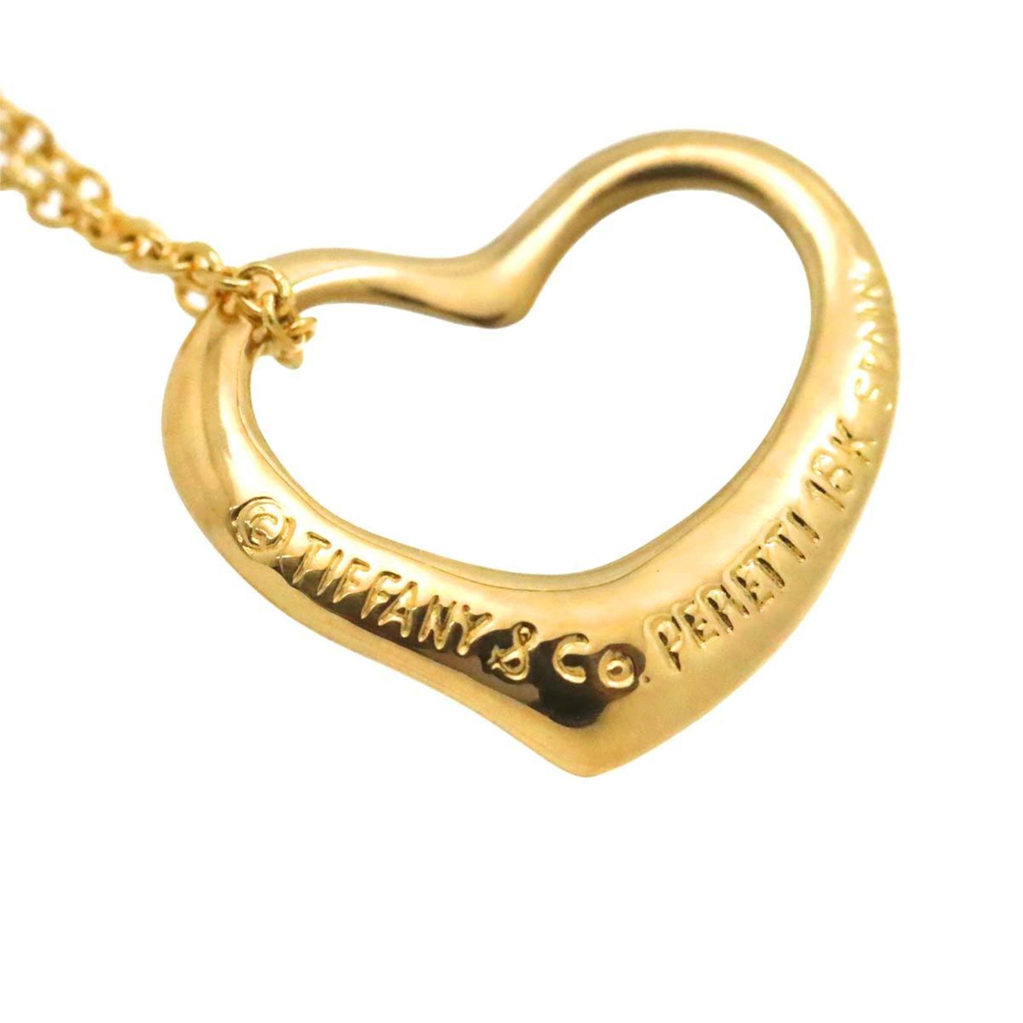 Tiffany & Co. Heart 15mm Necklace 41cm K18 YG Yellow Gold 750 Open