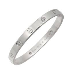 Cartier Love Bracelet Half Diamond 4P #16 K18 WG White Gold 750 Bangle