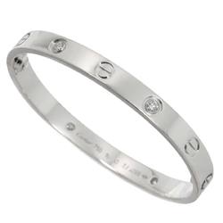 Cartier Love Bracelet Half Diamond 4P #16 K18 WG White Gold 750 Bangle