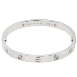 Cartier Love Bracelet Half Diamond 4P #16 K18 WG White Gold 750 Bangle