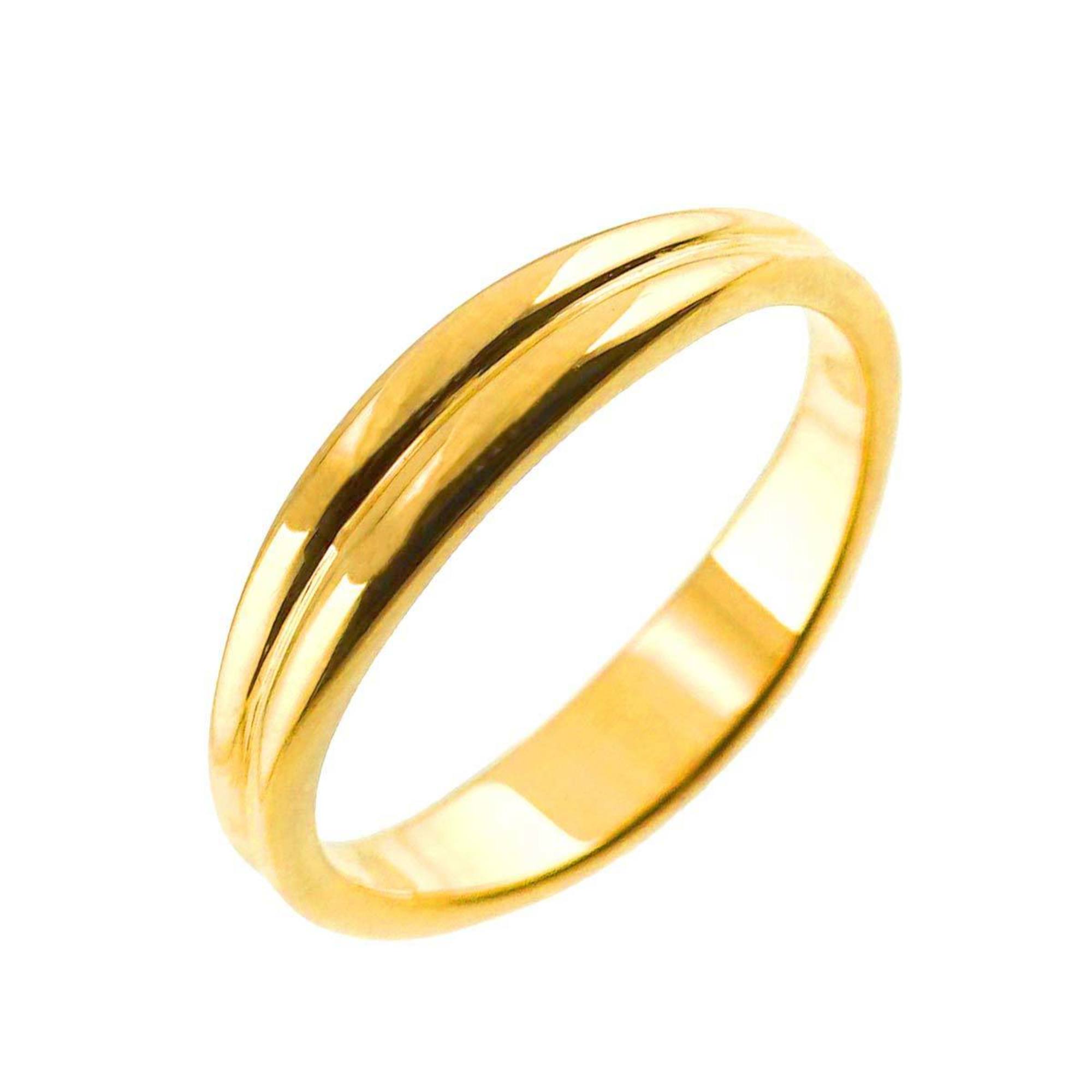 Tiffany & Co. Double Wave Ring K18 YG Yellow Gold 750 wave Band