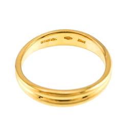 Tiffany & Co. Double Wave Ring K18 YG Yellow Gold 750 wave Band