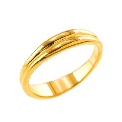 Tiffany & Co. Double Wave Ring K18 YG Yellow Gold 750 wave Band