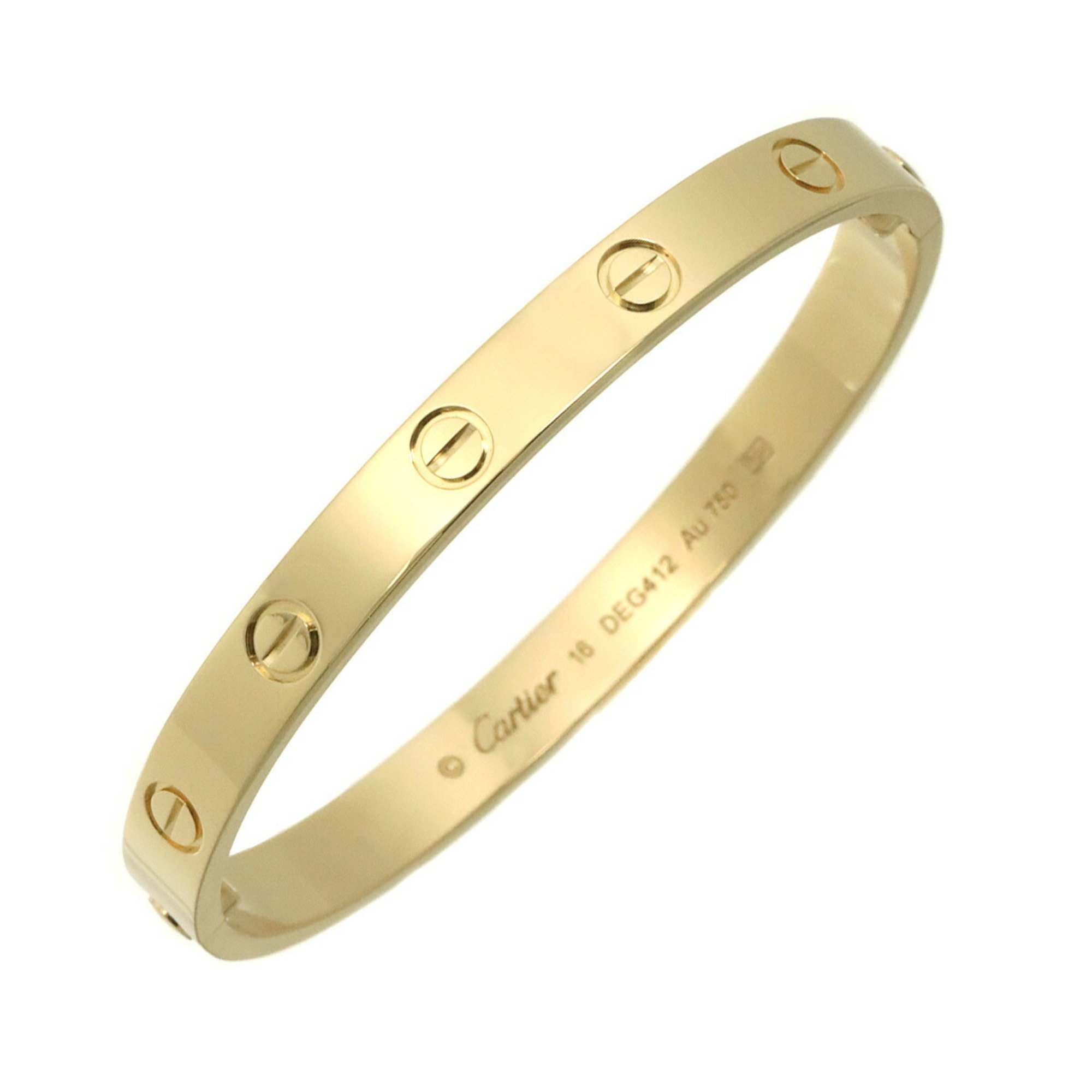 Cartier Love Bracelet #16 K18 YG Yellow Gold 750 Bangle