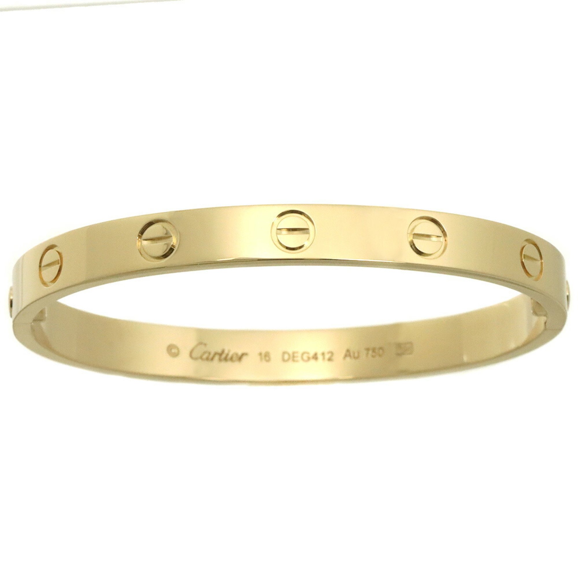 Cartier Love Bracelet #16 K18 YG Yellow Gold 750 Bangle