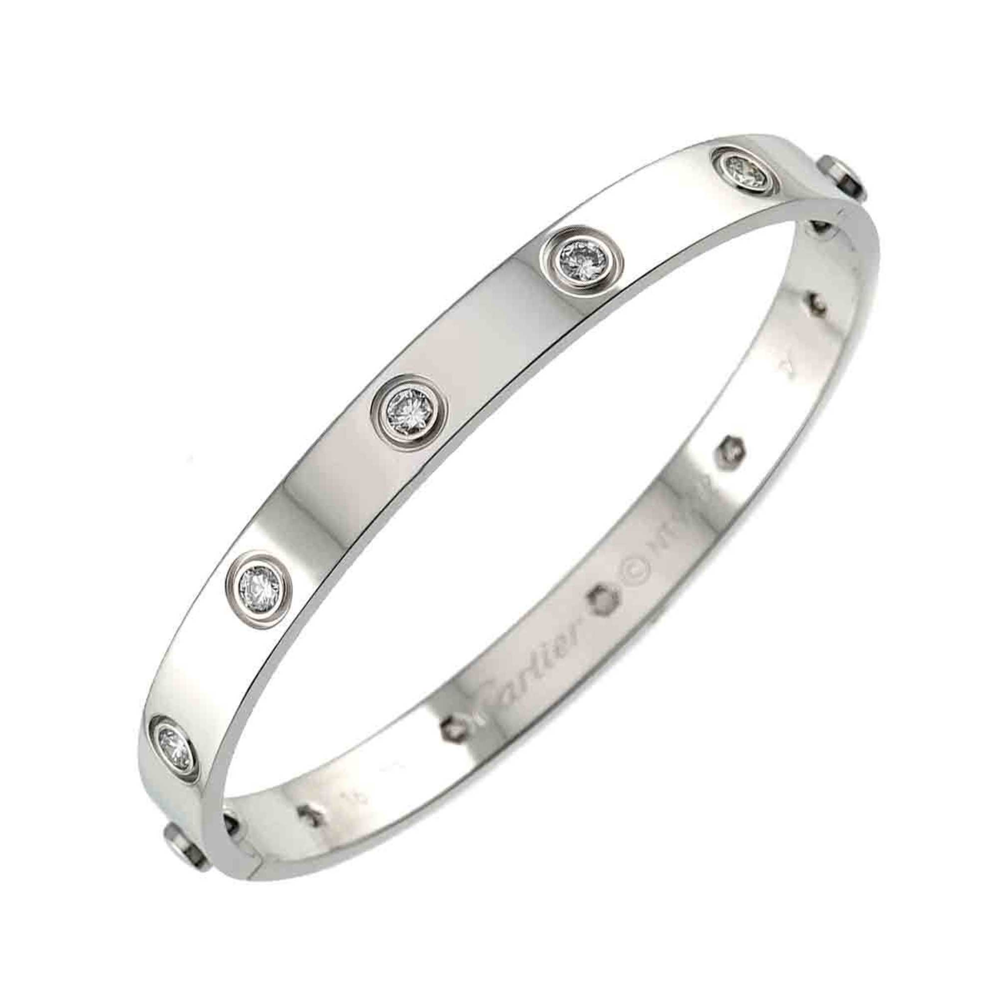 Cartier Love Bracelet Full Diamond #16 K18 WG White Gold 750 Bangle