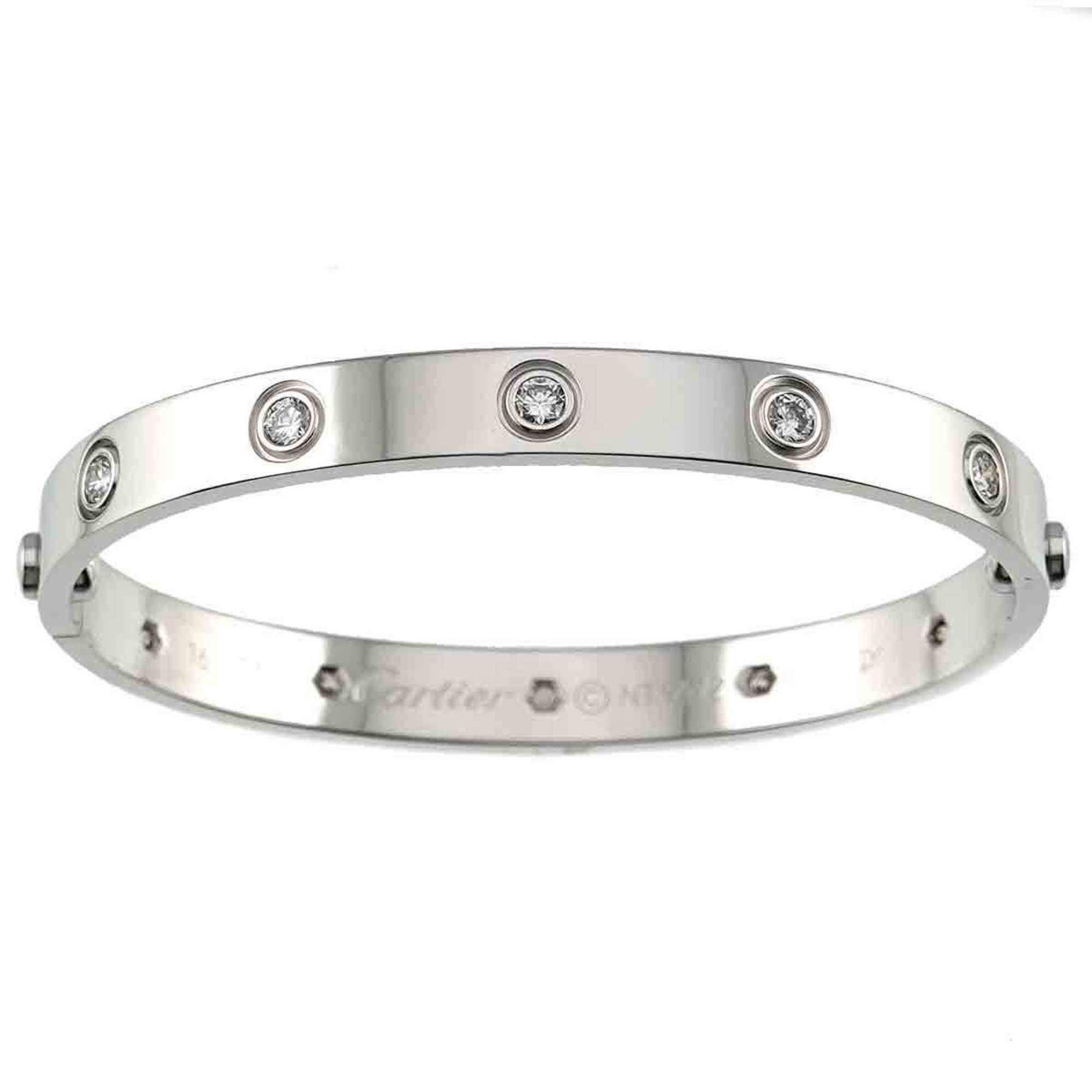 Cartier Love Bracelet Full Diamond #16 K18 WG White Gold 750 Bangle