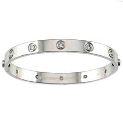 Cartier Love Bracelet Full Diamond #16 K18 WG White Gold 750 Bangle