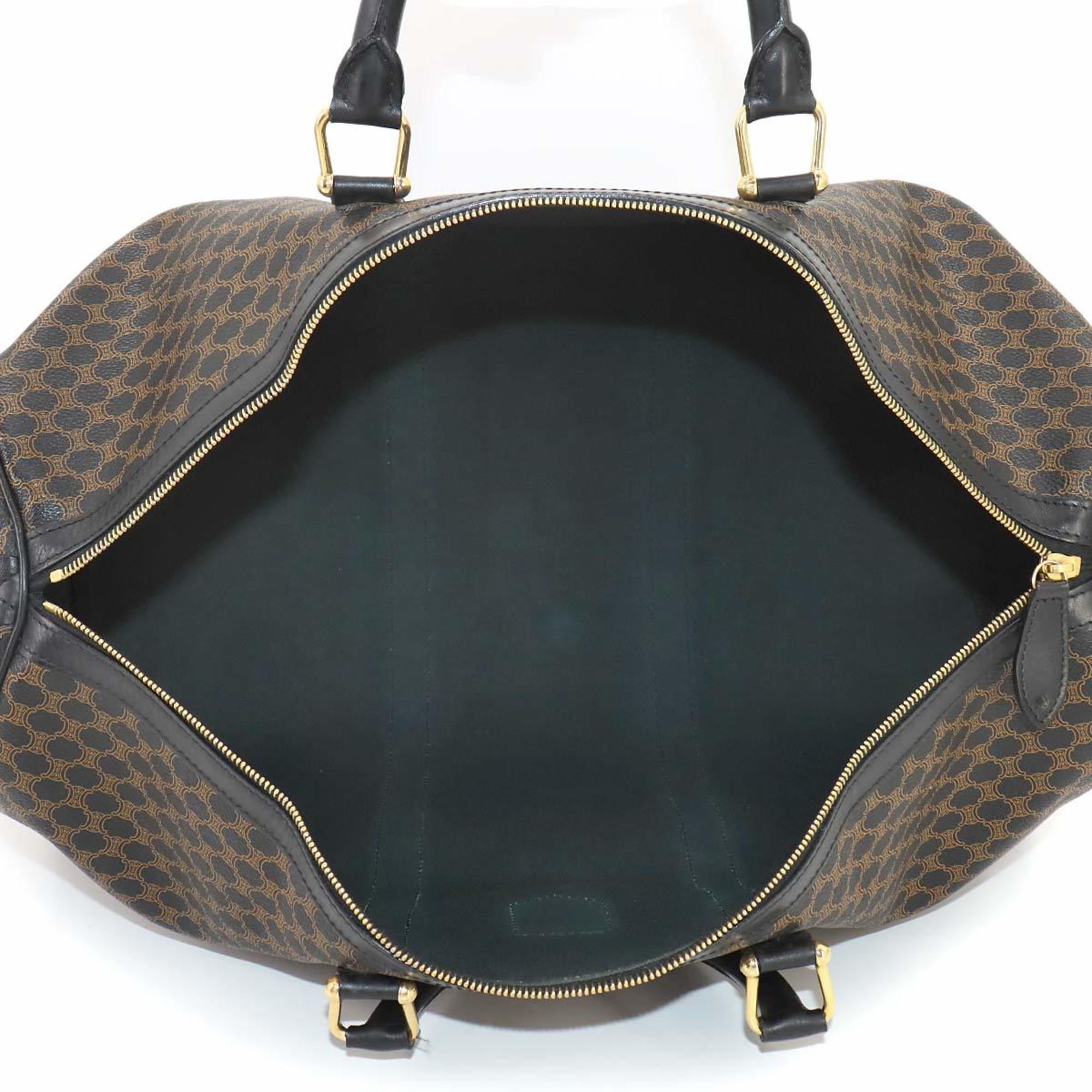 CELINE Macadam Boston Bag, Black Leather, Gold Hardware