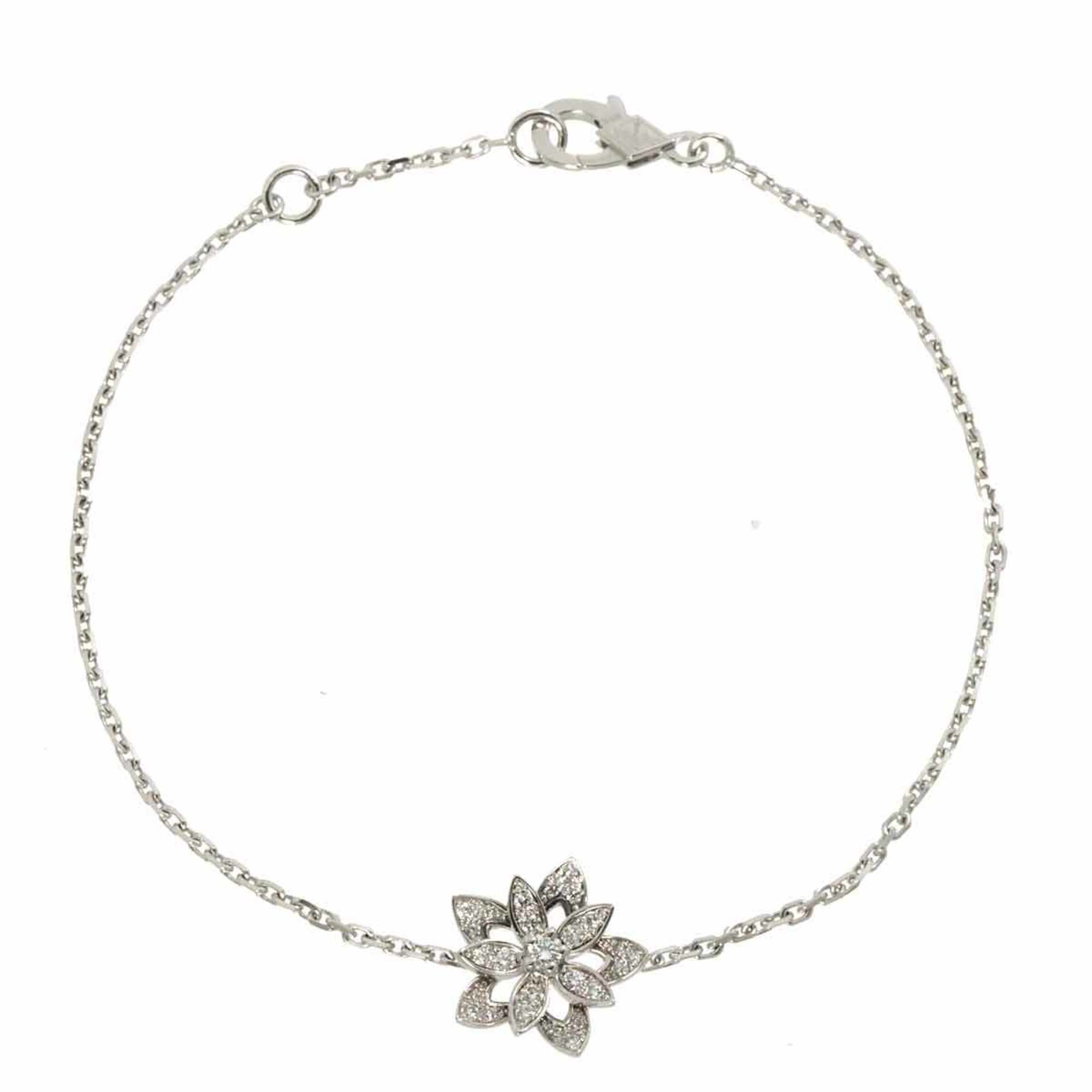 Van Cleef & Arpels Lotus Diamond Bracelet 17cm K18 WG 750