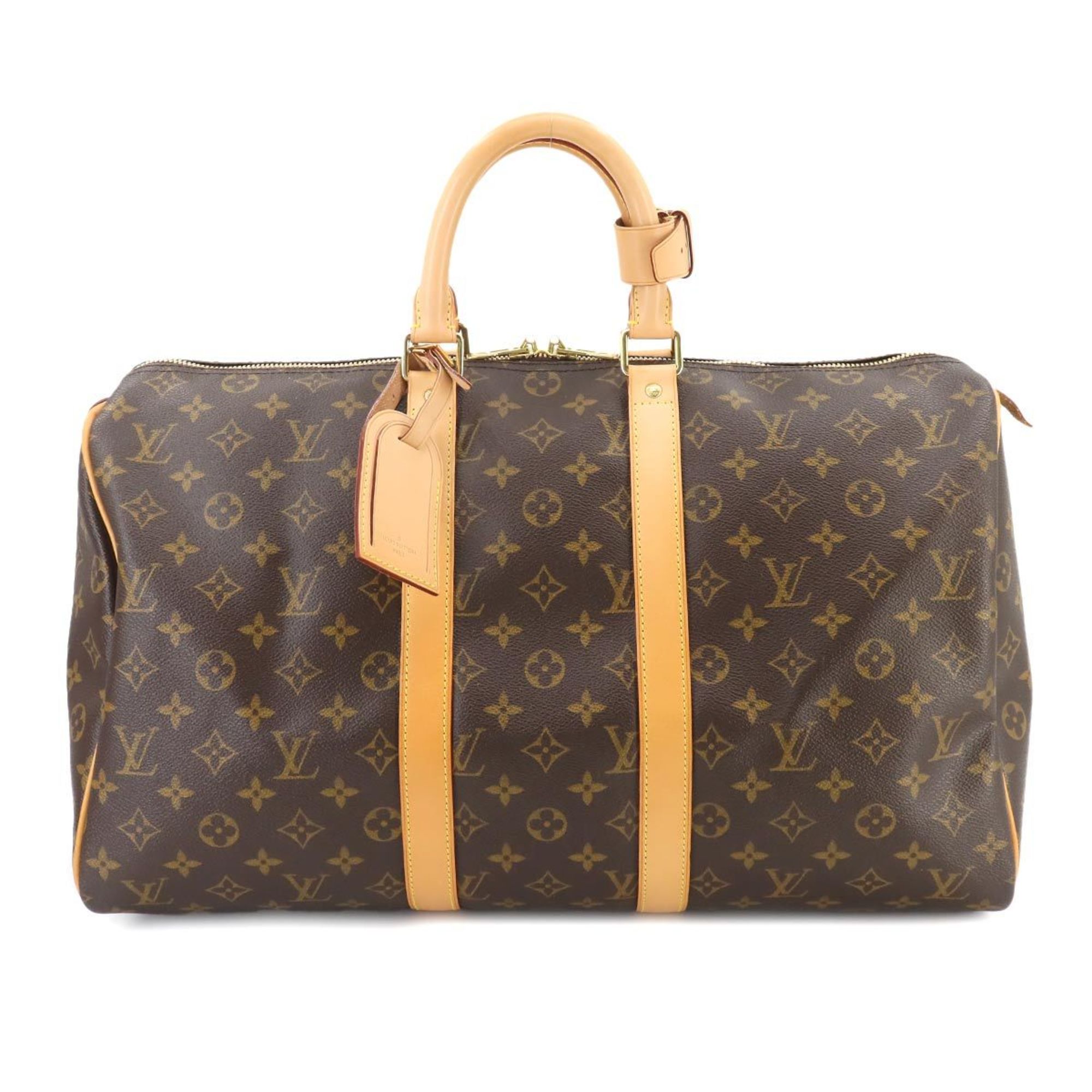 Louis Vuitton Monogram Keepall 45 Boston Bag Brown M41428