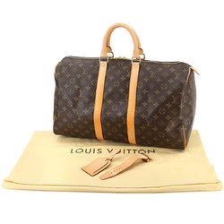 Louis Vuitton Monogram Keepall 45 Boston Bag Brown M41428