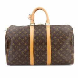 Louis Vuitton Monogram Keepall 45 Boston Bag Brown M41428