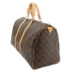 Louis Vuitton Monogram Keepall 45 Boston Bag Brown M41428