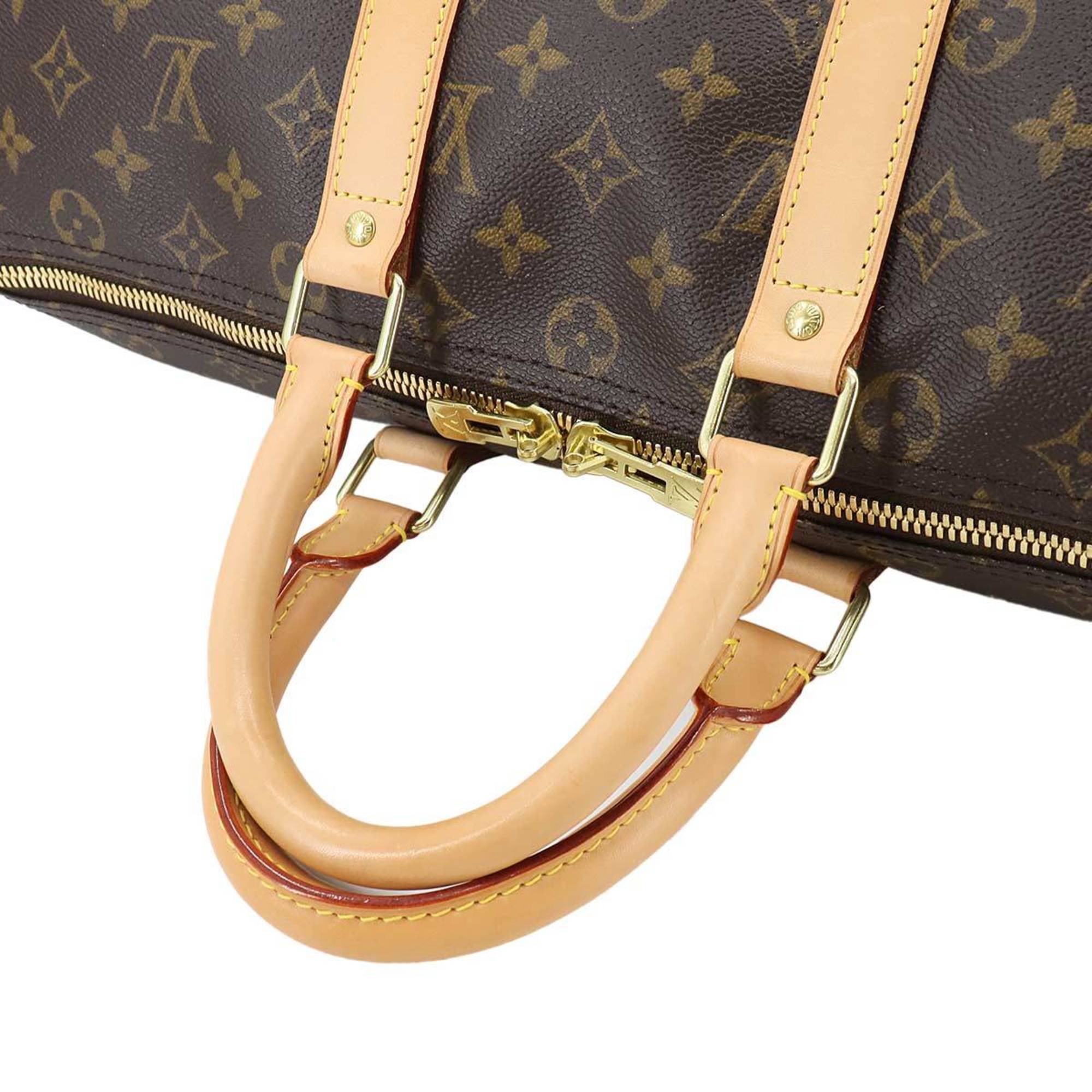 Louis Vuitton Monogram Keepall 45 Boston Bag Brown M41428