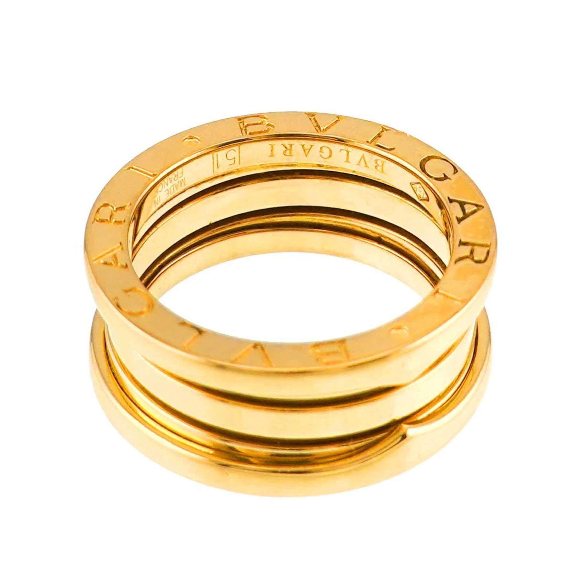 BVLGARI B-ZERO1 3-Band #51 Ring, K18 YG Yellow Gold 750, Ring