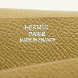 Hermes Long Wallet Bearn Epsom Leather Jaune D'or Etoupe □Q Engraved Men's Women's