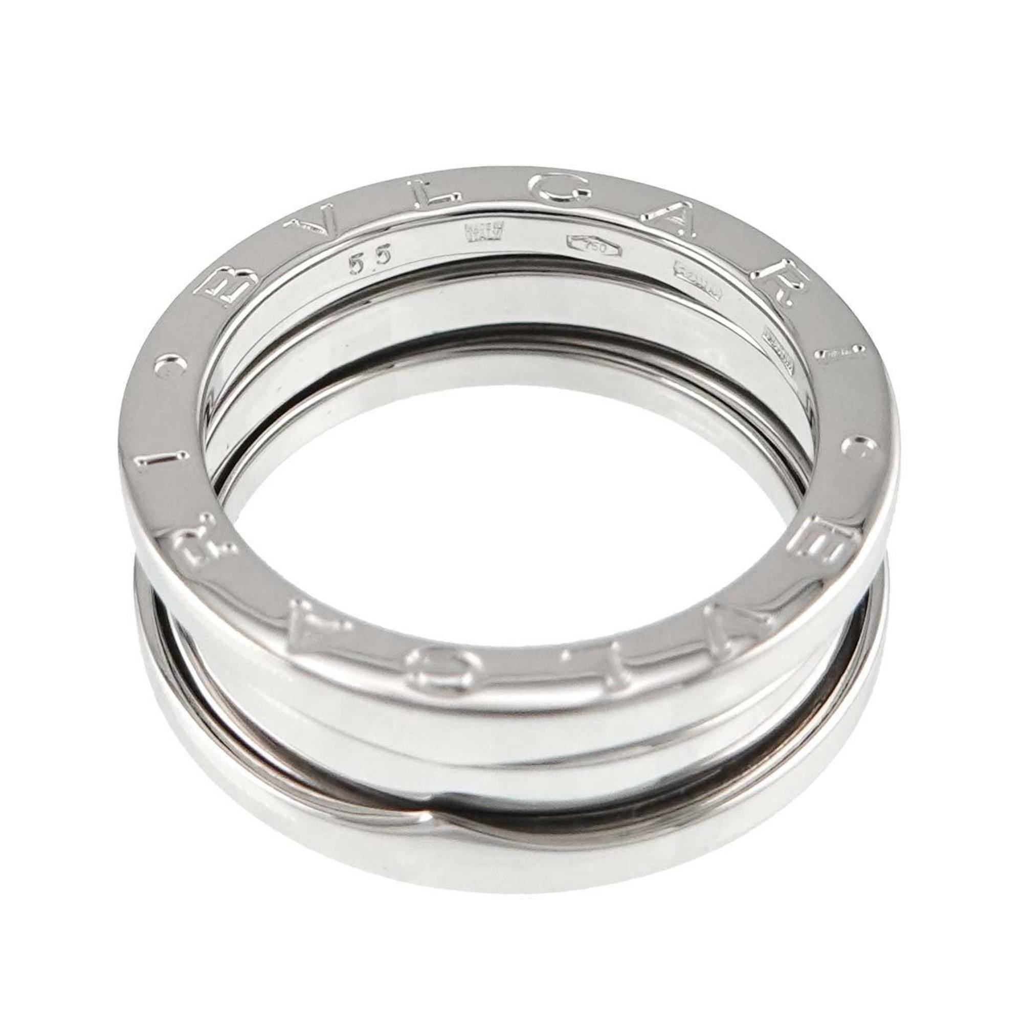 BVLGARI B-ZERO1 3-Band #55 Ring, K18 WG White Gold 750, Ring