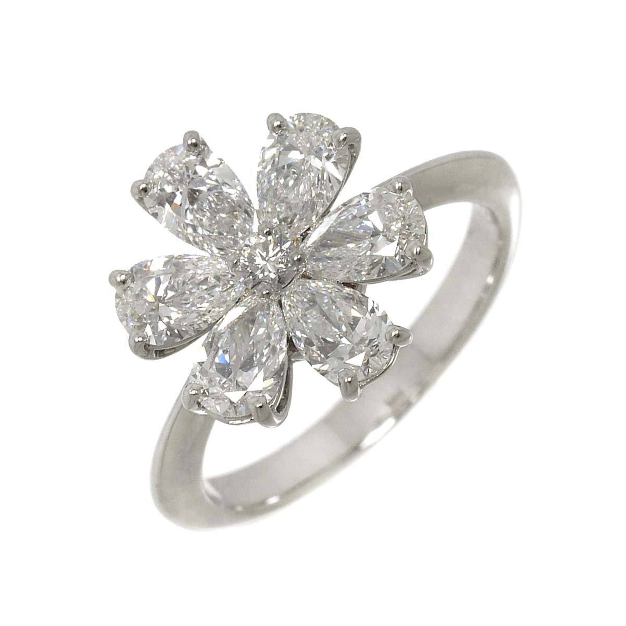 Harry Winston HARRY WINSTON Forget Me Not Ring Diamond Pt Platinum Flower