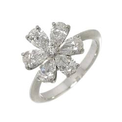 Harry Winston HARRY WINSTON Forget Me Not Ring Diamond Pt Platinum Flower