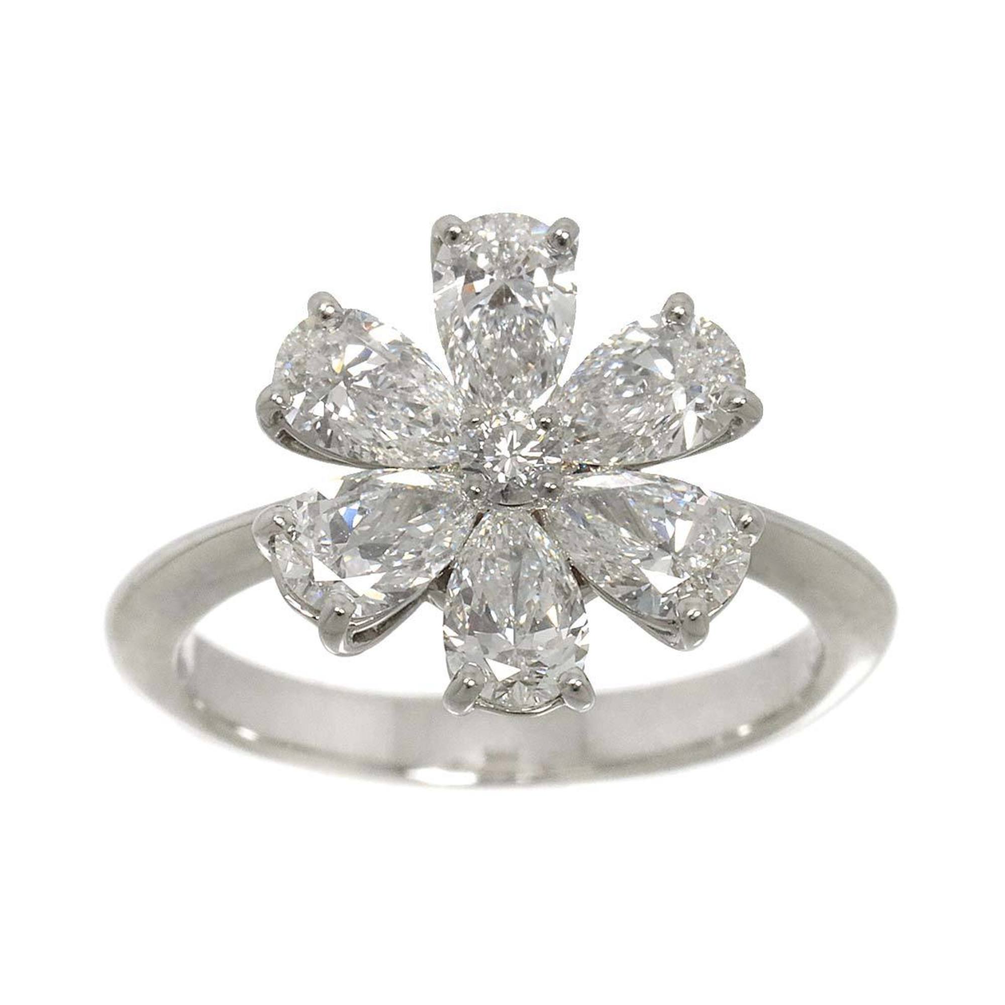 Harry Winston HARRY WINSTON Forget Me Not Ring Diamond Pt Platinum Flower