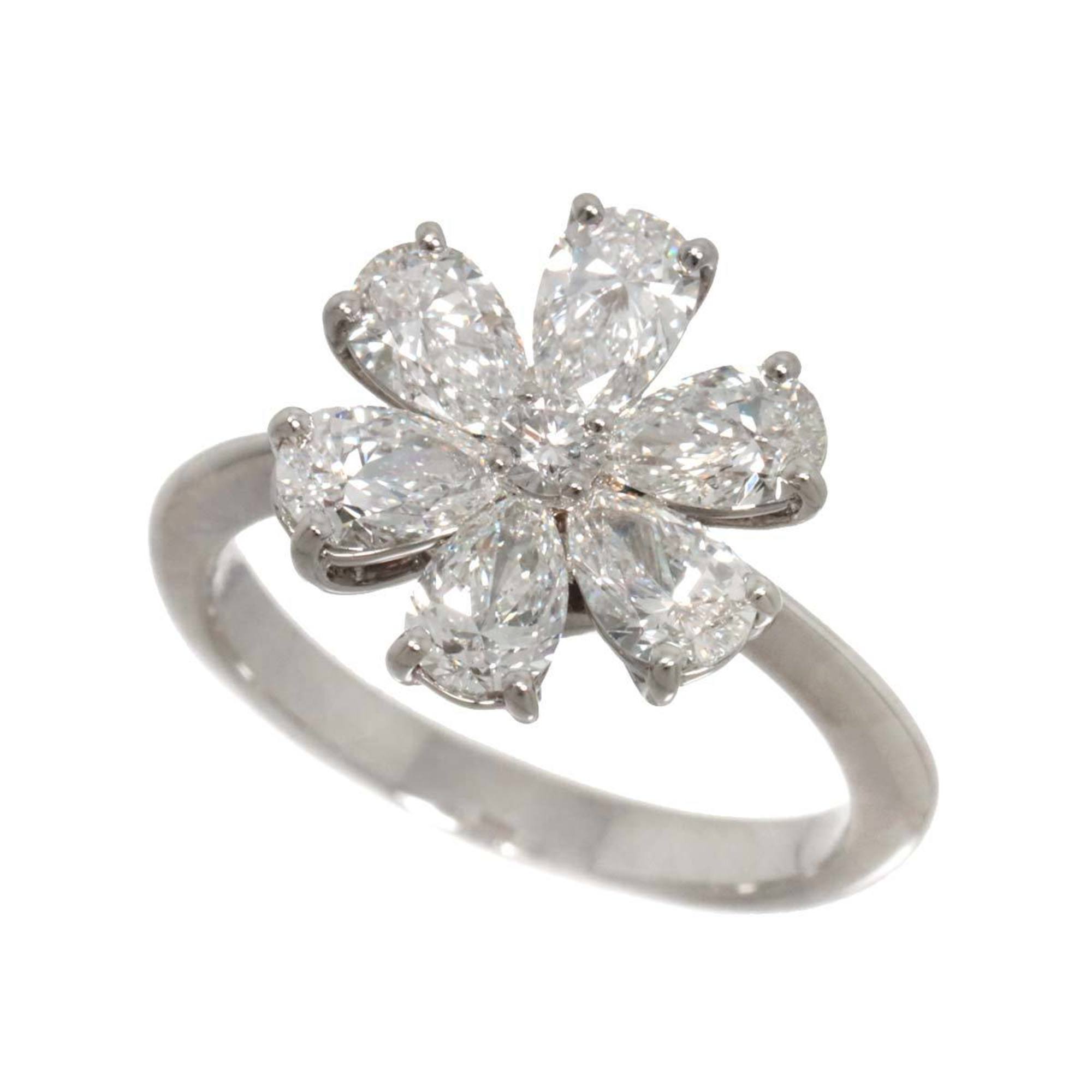 Harry Winston HARRY WINSTON Forget Me Not Ring Diamond Pt Platinum Flower