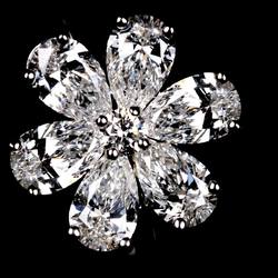 Harry Winston HARRY WINSTON Forget Me Not Ring Diamond Pt Platinum Flower